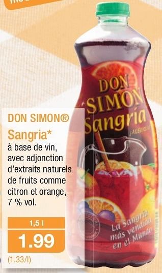 Promotions Don simon sangria - Sangria - Valide de 03/07/2013 à 09/07/2013 chez Aldi