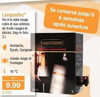 Promotions Languedoc - Vins rouges - Valide de 03/07/2013 à 09/07/2013 chez Aldi