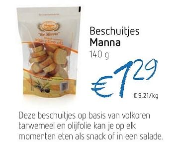 Promoties Beschuitjes manna - Manna - Geldig van 04/07/2013 tot 10/07/2013 bij Delhaize