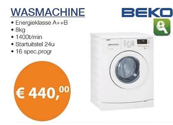 Promoties Beko wasmachine - Beko - Geldig van 05/07/2013 tot 30/11/2013 bij Energy Markt