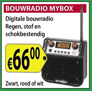 Promoties Bouwradio mybox - Perfect Pro - Geldig van 08/07/2013 tot 31/07/2013 bij Bouwcenter Frans Vlaeminck