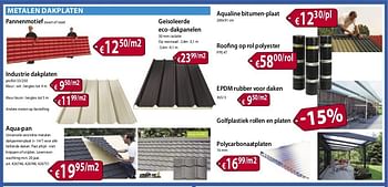 Promoties Metalen dakplaten - Huismerk - Bouwcenter Frans Vlaeminck - Geldig van 08/07/2013 tot 31/07/2013 bij Bouwcenter Frans Vlaeminck