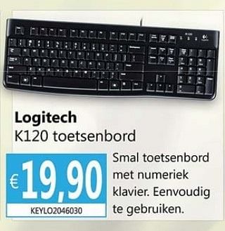 Promoties Logitech k120 toetsenbord - Logitech - Geldig van 09/07/2013 tot 19/08/2013 bij Compudeals