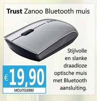 Promoties Trust zanoo bluetooth muis - Trust - Geldig van 09/07/2013 tot 19/08/2013 bij Compudeals