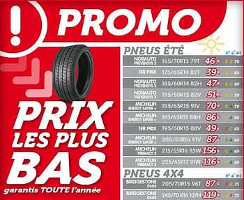 Promotions Pneus été - Produit maison - Auto 5  - Valide de 12/07/2013 à 10/08/2013 chez Auto 5