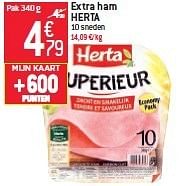 Promoties Extra ham herta - Herta - Geldig van 17/07/2013 tot 23/07/2013 bij Match Food & More