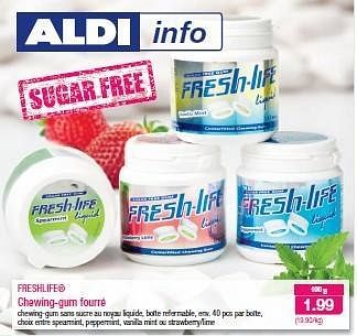 Promotions Freshlife® chewing-gum fourré - Fresh-Life - Valide de 24/07/2013 à 30/07/2013 chez Aldi
