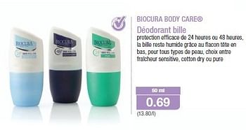 Promotions Biocura body care® déodorant bille - Biocura - Valide de 24/07/2013 à 30/07/2013 chez Aldi