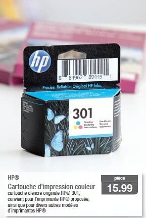 Promotions Hp® cartouche d`impression couleur - HP - Valide de 24/07/2013 à 24/07/2013 chez Aldi
