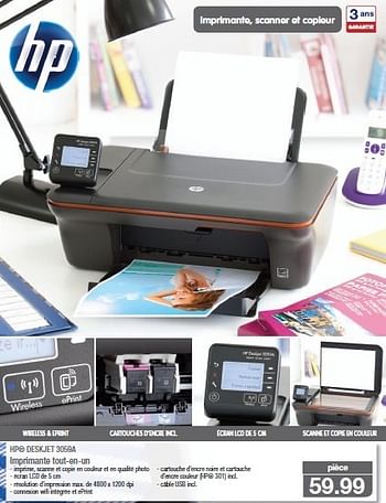 Promotions Hp® deskjet 3059a imprimante tout-en-un - HP - Valide de 24/07/2013 à 30/07/2013 chez Aldi