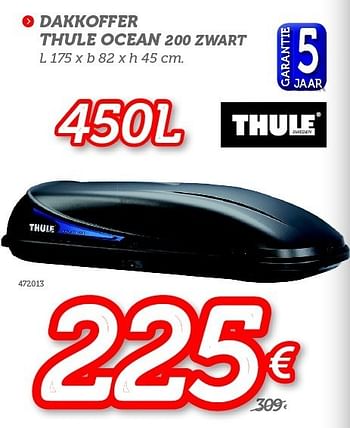 Promoties Dakkoffer thule ocean 200 zwart - Thule - Geldig van 12/08/2013 tot 11/09/2013 bij Auto 5