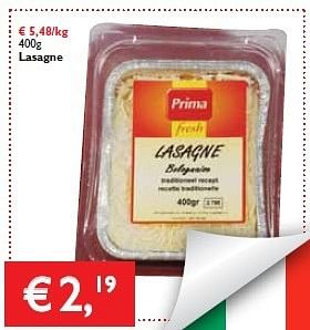 Promoties Lasagne - Huismerk - Prima - Geldig van 15/08/2013 tot 27/08/2013 bij Prima
