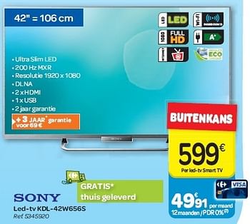 Promotions Sony led-tv kdl-42w656s - Sony - Valide de 21/08/2013 à 02/09/2013 chez Carrefour