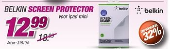 Promoties Belkin screen protector - BELKIN - Geldig van 26/08/2013 tot 31/10/2013 bij Auva