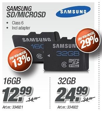 Promoties Samsung sd-microsd - Samsung - Geldig van 26/08/2013 tot 31/10/2013 bij Auva