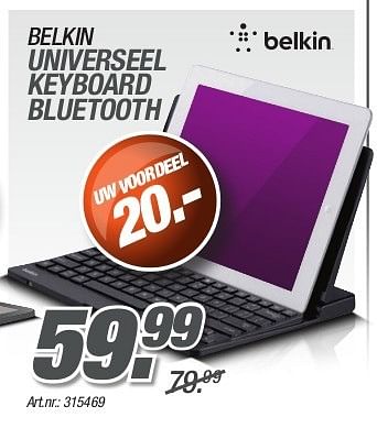 Promoties Belkin universeel keyboard bluetooth - BELKIN - Geldig van 26/08/2013 tot 31/10/2013 bij Auva
