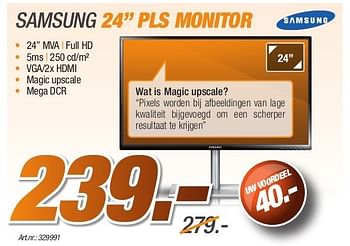 Promotions Samsung 24 pls monitor - Samsung - Valide de 26/08/2013 à 31/10/2013 chez Auva