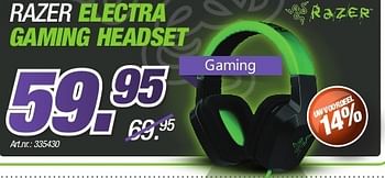 Promotions Razer electra gaming headset - Razer - Valide de 26/08/2013 à 31/10/2013 chez Auva