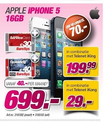 Promotions Apple iphone 5 16gb - Apple - Valide de 26/08/2013 à 31/10/2013 chez Auva