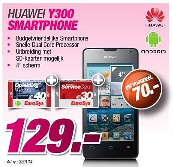 Promoties Huawei y300 smartphone - Huawei - Geldig van 26/08/2013 tot 31/10/2013 bij Auva