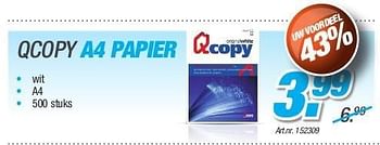 Promoties Qcopy a4 papier - Qcopy - Geldig van 26/08/2013 tot 31/10/2013 bij Auva