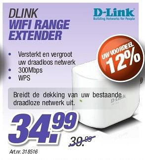 Promoties Dlink wifi range extender - D-Link - Geldig van 26/08/2013 tot 31/10/2013 bij Auva