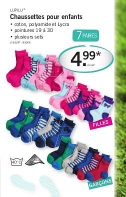 Promo Lycra chaussettes thermiques enfant chez Lidl