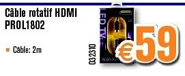 Promotions Câble rotatif hdmi prol1802 - ProfiGold - Valide de 26/08/2013 à 22/09/2013 chez Krefel