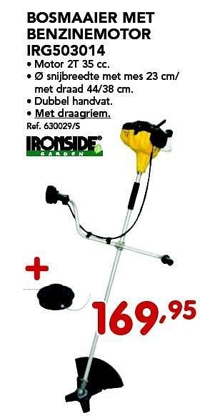 Promoties Ironside bosmaaier met benzinemotor irg503014 - Ironside - Geldig van 26/08/2013 tot 21/09/2013 bij Group Meno