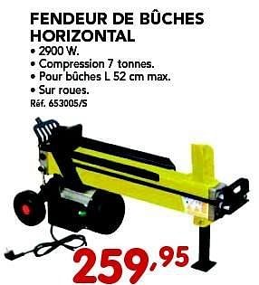 Promotions Fendeur de bûches horizontal - Produit maison - Group Meno  - Valide de 26/08/2013 à 21/09/2013 chez Group Meno