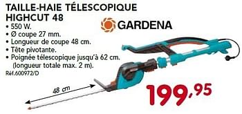 Promoties Taille-haie télescopique highcut 48 - Gardena - Geldig van 26/08/2013 tot 21/09/2013 bij Group Meno