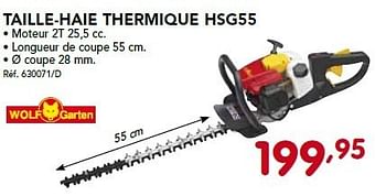 Promotions Taille-haie thermique hsg55 - Wolf Garten - Valide de 26/08/2013 à 21/09/2013 chez Group Meno