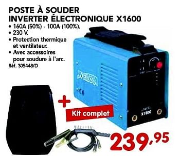 Promotions Poste à souder inverter électronique x1600 - Inverter - Valide de 26/08/2013 à 21/09/2013 chez Group Meno