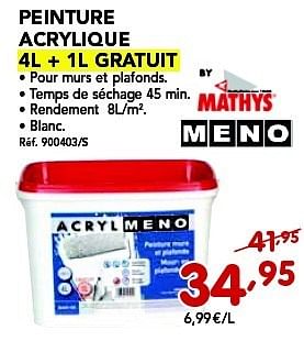 Promotions Peinture acrylique - Mathys - Valide de 26/08/2013 à 21/09/2013 chez Group Meno