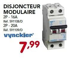 Promotions Disjoncteur modulaire - Vynckier - Valide de 26/08/2013 à 21/09/2013 chez Group Meno