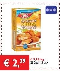 Promoties Chiicken cheece nuggets - Iglo - Geldig van 29/08/2013 tot 10/09/2013 bij Prima