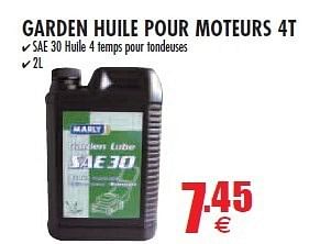 Promotions Garden huile pour moteurs 4t - Marly - Valide de 29/08/2013 à 25/09/2013 chez Orga
