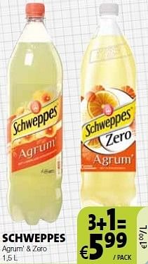 Promoties Schweppes agrum` + zero - Schweppes - Geldig van 30/08/2013 tot 12/09/2013 bij BelBev