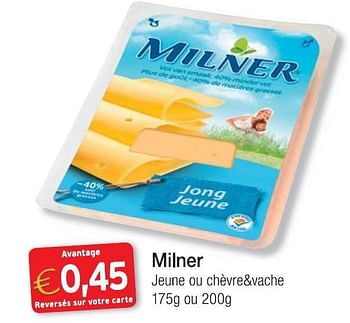 Promotions Milner jeune ou chevre + vache - Milner - Valide de 01/09/2013 à 30/09/2013 chez Intermarche