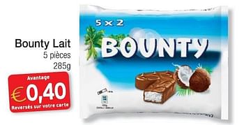 Promotions Bounty lait - Bounty - Valide de 01/09/2013 à 30/09/2013 chez Intermarche