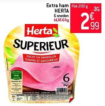 Promoties Extra ham herta - Herta - Geldig van 04/09/2013 tot 10/09/2013 bij Match Food & More