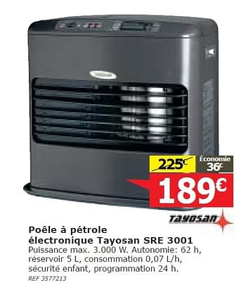 Promo Poêle Pétrole électronique Tayosan 4600 W chez Brico Dépôt