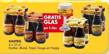 Promoties Kasteel donker, blond, tripel, rouge en hoppy - Kasteelbier - Geldig van 06/09/2013 tot 19/09/2013 bij Cobeli