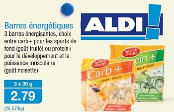 Promotions Barres énergétiques - Produit maison - Aldi - Valide de 07/09/2013 à 10/09/2013 chez Aldi