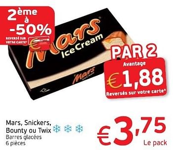 Promotions Mars, snickers, bounty of twix - Mars - Valide de 10/09/2013 à 15/09/2013 chez Intermarche