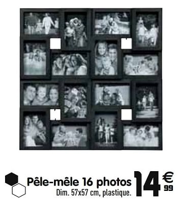 Promotions Pêle-mêle 16 photos - Produit maison - Gifi - Valide de 10/09/2013 à 18/09/2013 chez Gifi