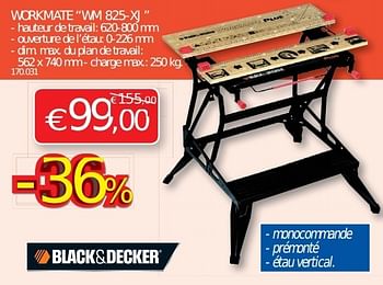 Promotions Black + decker workmate wm 825-xj - Black & Descker - Valide de 11/09/2013 à 22/09/2013 chez Hubo
