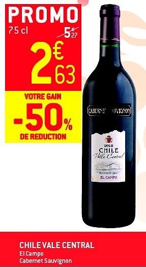 Promotions Chile vale central - Vins rouges - Valide de 11/09/2013 à 17/09/2013 chez Smatch
