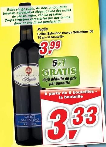 Promotions Puglia - Vins rouges - Valide de 11/09/2013 à 24/09/2013 chez Makro