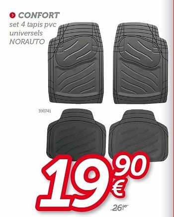 Promotions Confort set 4 tapis pvc universels norauto - Produit maison - Auto 5  - Valide de 12/09/2013 à 11/10/2013 chez Auto 5